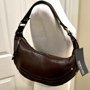 NWT, small leather shoulder bag. Chocolate brown, soft leather. Kenneth Cole